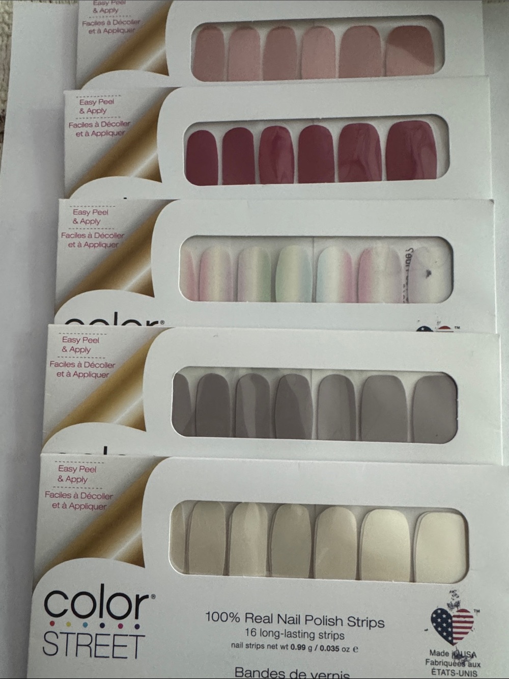 Color Street Mixed Neutrals & Pastel Nail Polish Strips Pack